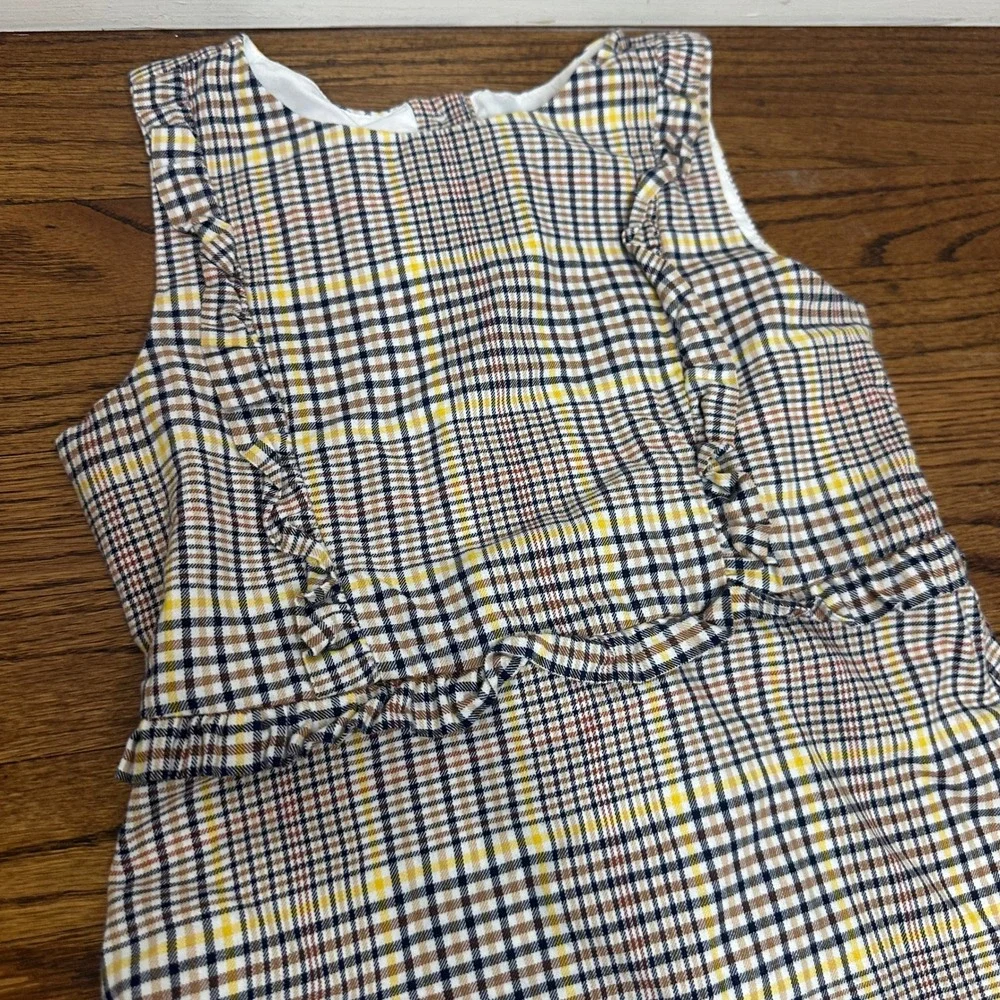 Janie and Jack Girls Size 8 Plaid Ruffle Sleeveless Dress Preppy Classic Fall